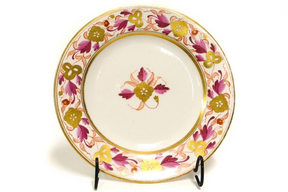 Old Spode, decorative plate: Title: Old Spode, decorative plate Date/Period: around 1800 materials: Porcelain Dimension: 21,5 x 2,5 x 21,5 cm Description:Decorative plate with painted decor. Reserve: $40.00 Shipping: Domestic: Fl