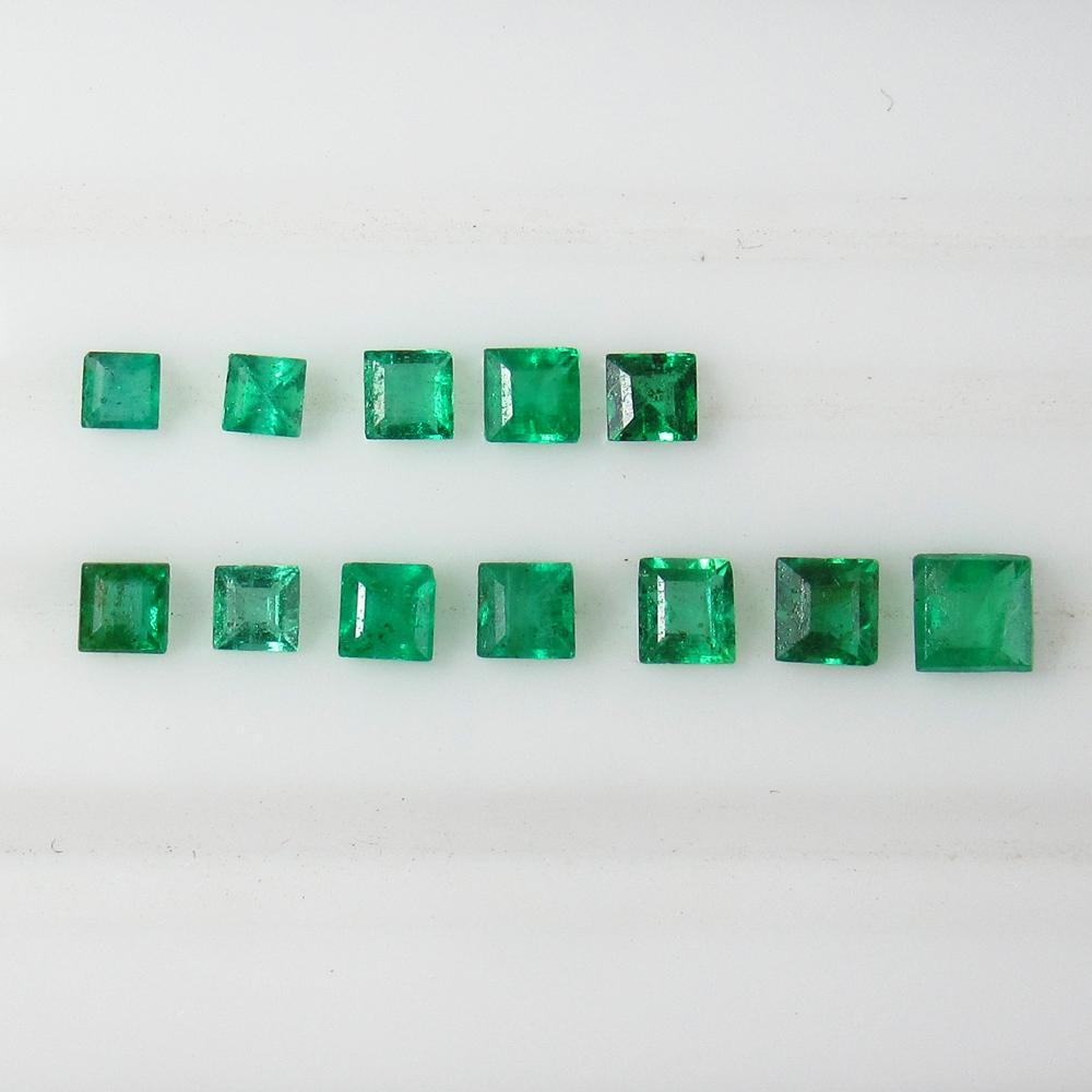 2.41 Ctw Natural 12 Zambian Emerald Square Set (1 of 4)
