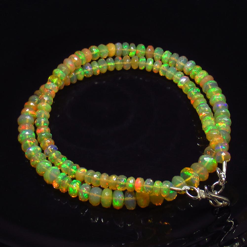 71.34 Ct 925 Silver 119 Round Faceted Fire Opal Beads (1 of 3)