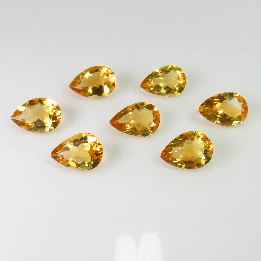 22.85 Ct Natural 7 Yellow Citrine Pear Necklace Set (1 of 2)