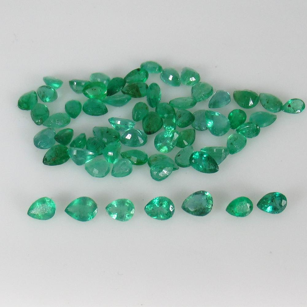 12.47 Ctw Natural 62 Zambian Emerald Pear Lot (1 of 2)