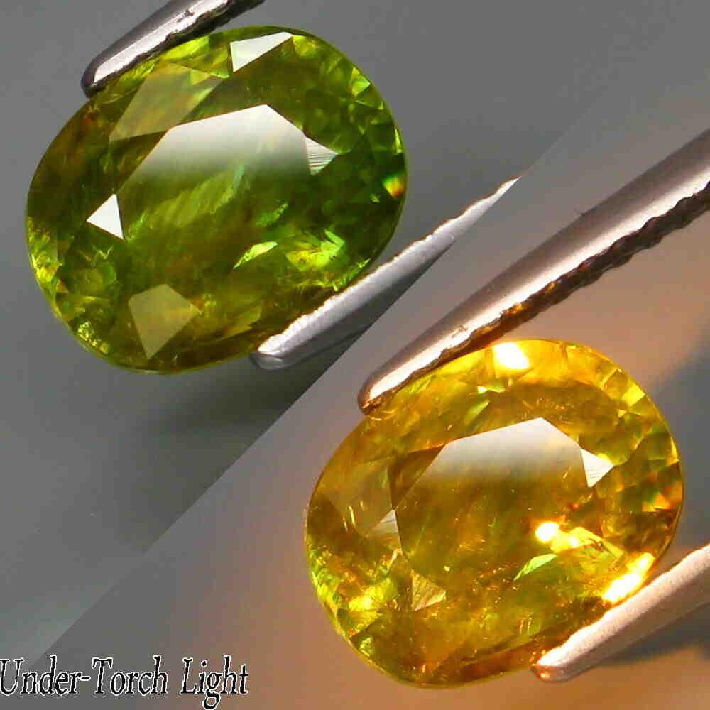 Natural Green Yellow Sphene(rainbow spark under sun (1 of 1)