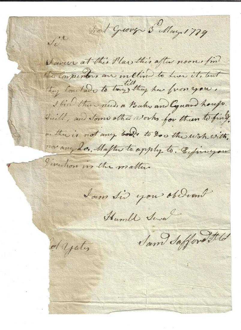 1779 Revolutionary War Fort George Noted Signer (1 of 1)