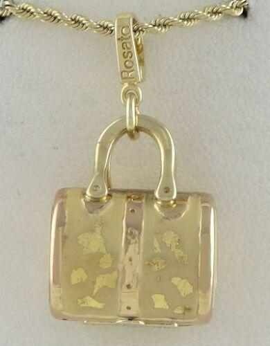 LADIES 14K YELLOW GOLD ROSATO CREAM ENAMEL LUGGAGE: LADIES 14K YELLOW GOLD ROSATO CREAM ENAMEL LUGGAGE PURSE BRACELET CHARM 1.28" 31903 CLICK HERE FOR MORE JEWELRY IN OUR EBAY STORE Ladies 14k Yellow Gold (not plated or filled) Purse Bracelet Charm! VE