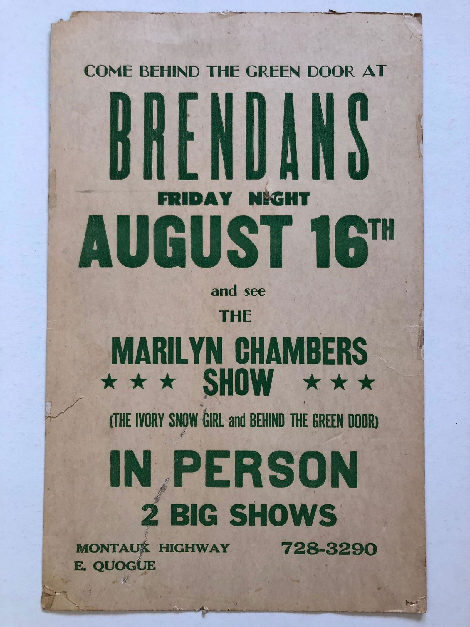 SIGNIFICANTLY RARE MARILYN CHAMBERS SHOW PROMO POSTER (1 of 1)