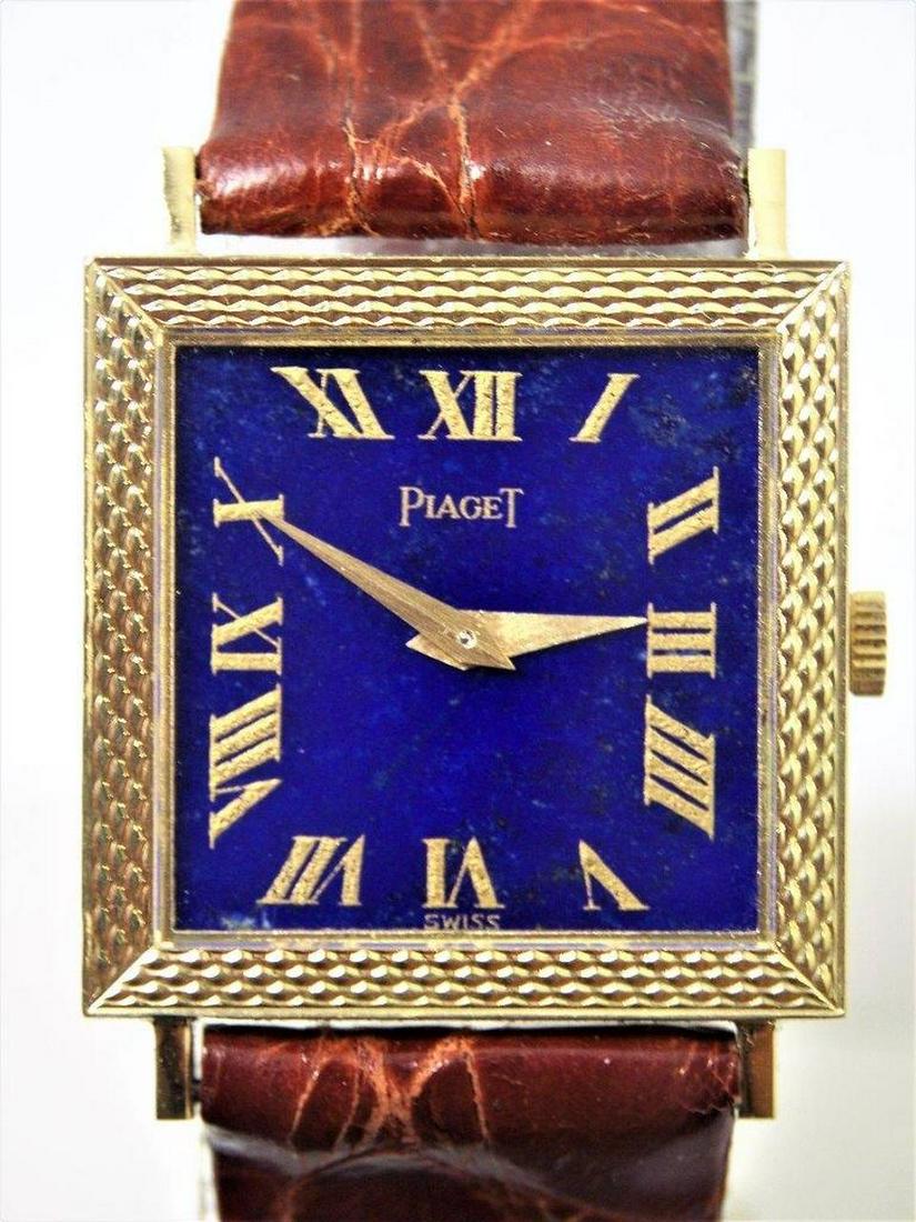 Solid 18k PIAGET Ladies Watch w/Diamonds & Lapiz Dial: Description Solid 18k PIAGET Ladies Watch w/Diamonds & Lapis Dial Ref 19667 CAl 9P* EXLNT??? This Ladies PIAGET? watch is Swiss made. Great present for yourself or someone you love! * Solid 18k Yellow