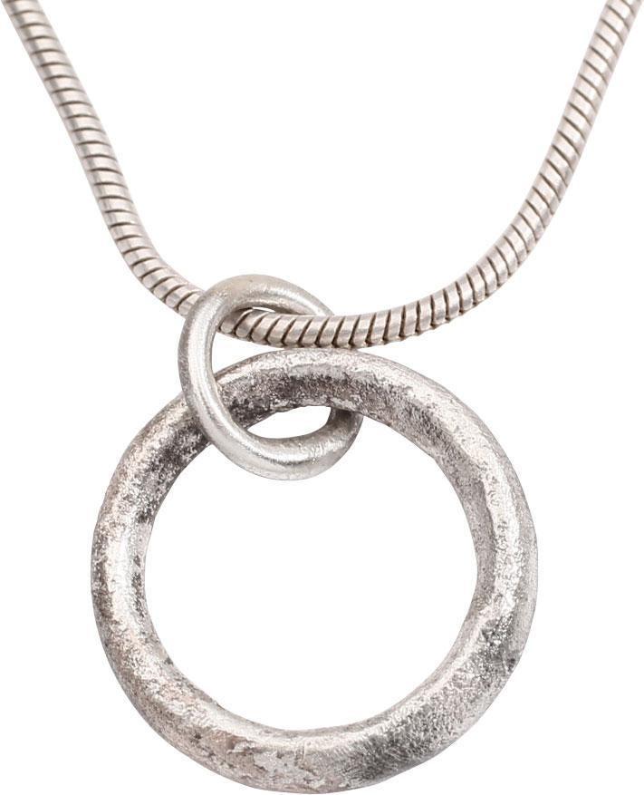 ANCIENT CELTIC PROSPERITY RING NECKLACE C.400-100 BC: Before the Roman invasion of the British Isles, rings of bronze, silver, and gold were used as a means of exchange, particularly in Ireland. Most exchanges of goods and property were conducted by bart