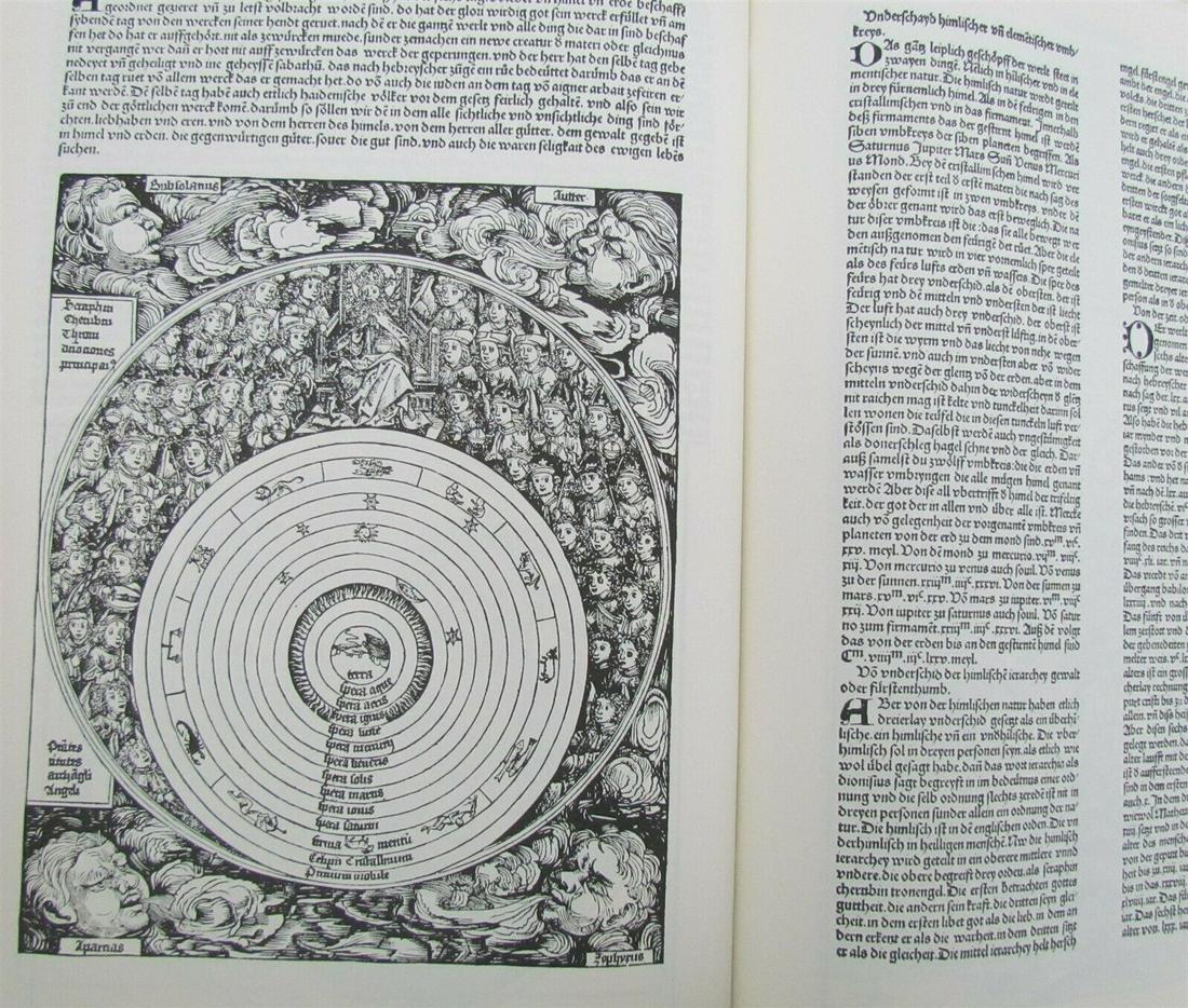 1493 NUREMBERG CHRONICLE GERMAN 1975 FACSIMILE FOLIO: The Nuremburg chronicle: A facsimile of Hartmann Schedel's Buch der Chroniken, printed by Anton Koberger in 1493 (German Edition) Published in Germany in 1975 Fully illustrated in b/w. Very good condi