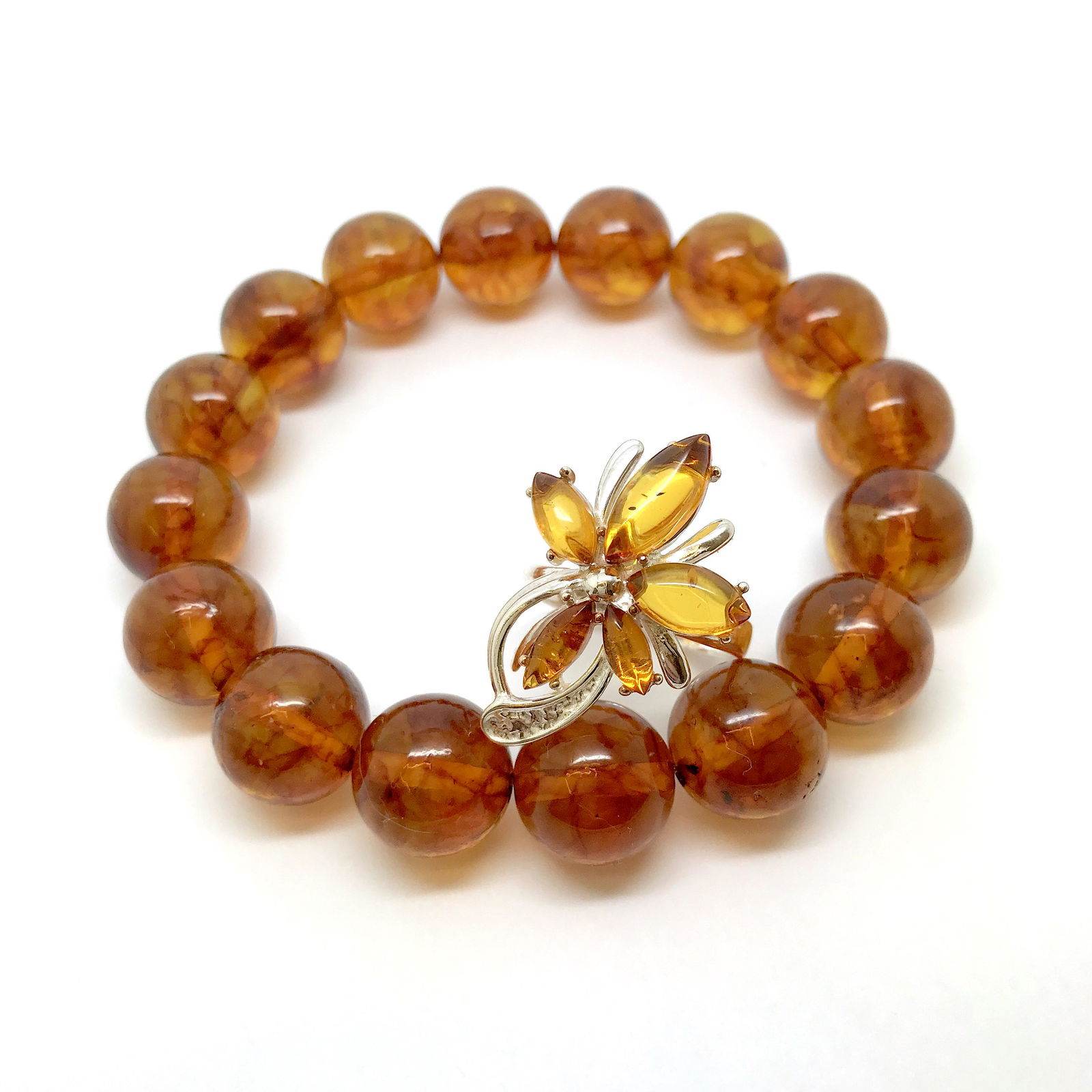 Bracelet & silver ring with Baltic amber Silver 925 (1 of 9)