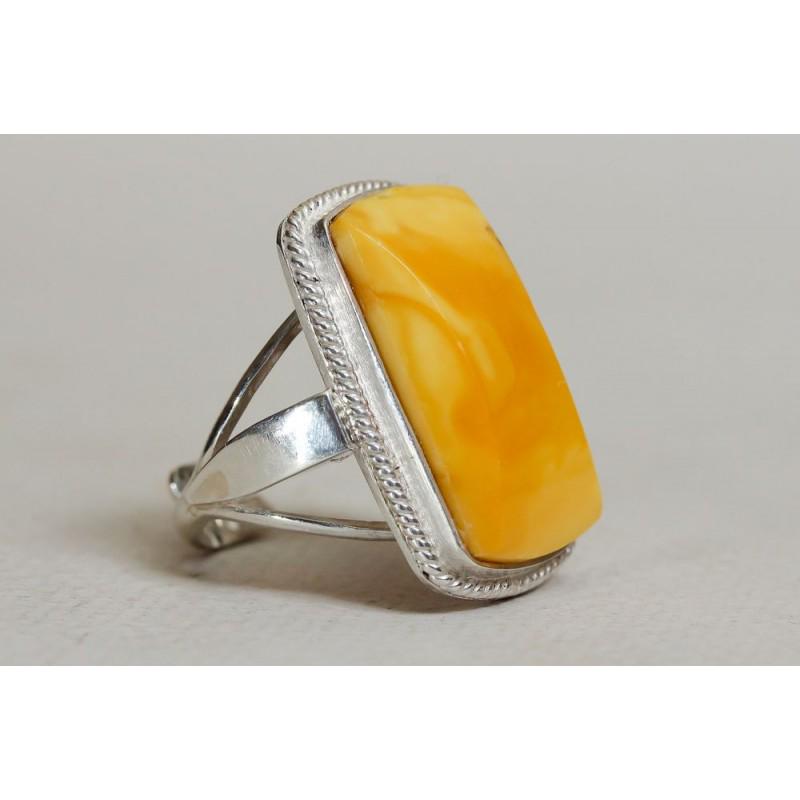100% natural Baltic amber ring, silver 925 stamped (1 of 6)