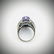 925 SS Sz 7 Marquise Shaped Violet Jade, Amethyst & CZ - 3