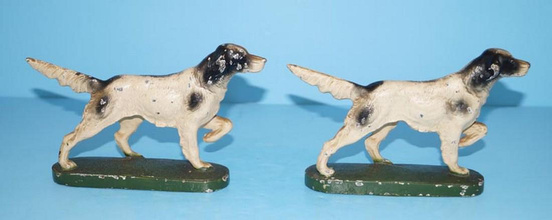 Setter or Pointer Dog Cast Iron Hubley Bookends (1 of 4)
