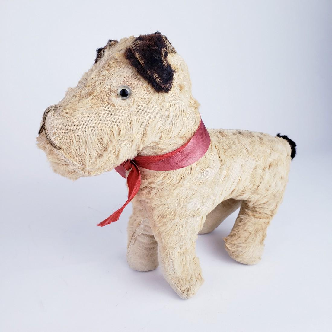 Primitive Stuffed Dog w/ ribbon collar (1 of 3)