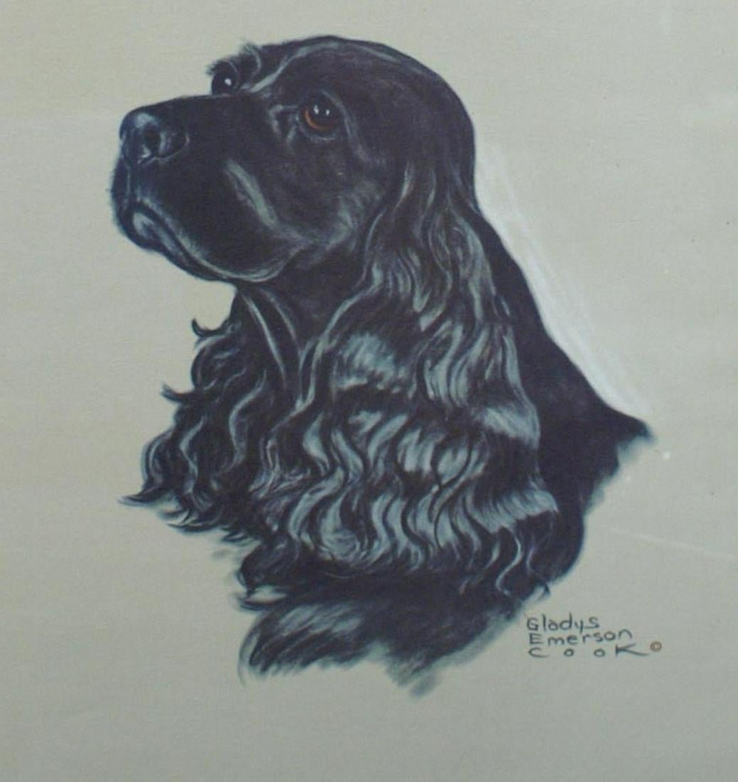G E Cook Vintage 40's Art Print - Cocker Spaniel Dog (1 of 3)