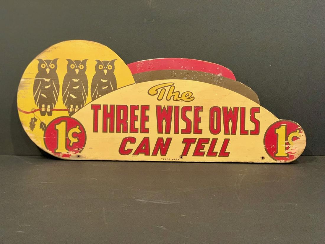3 WISE OWLS CAN TELL, c. 1940 Penny Arcade Machine (1 of 2)