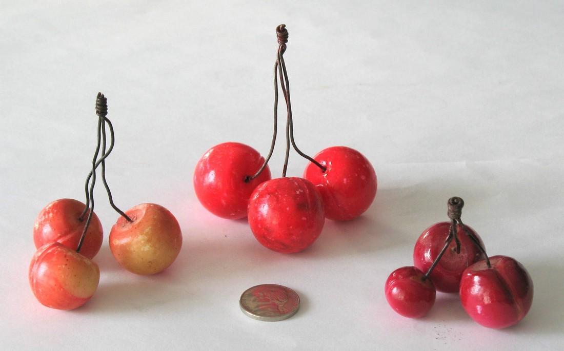 Group of vintage stone cherry clusters. (1 of 1)