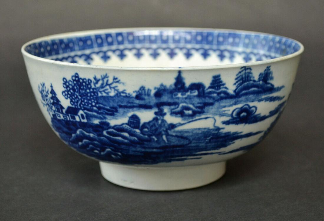 Dr. Wall Worcester Bowl - Fisherman and Cormorant (1 of 5)