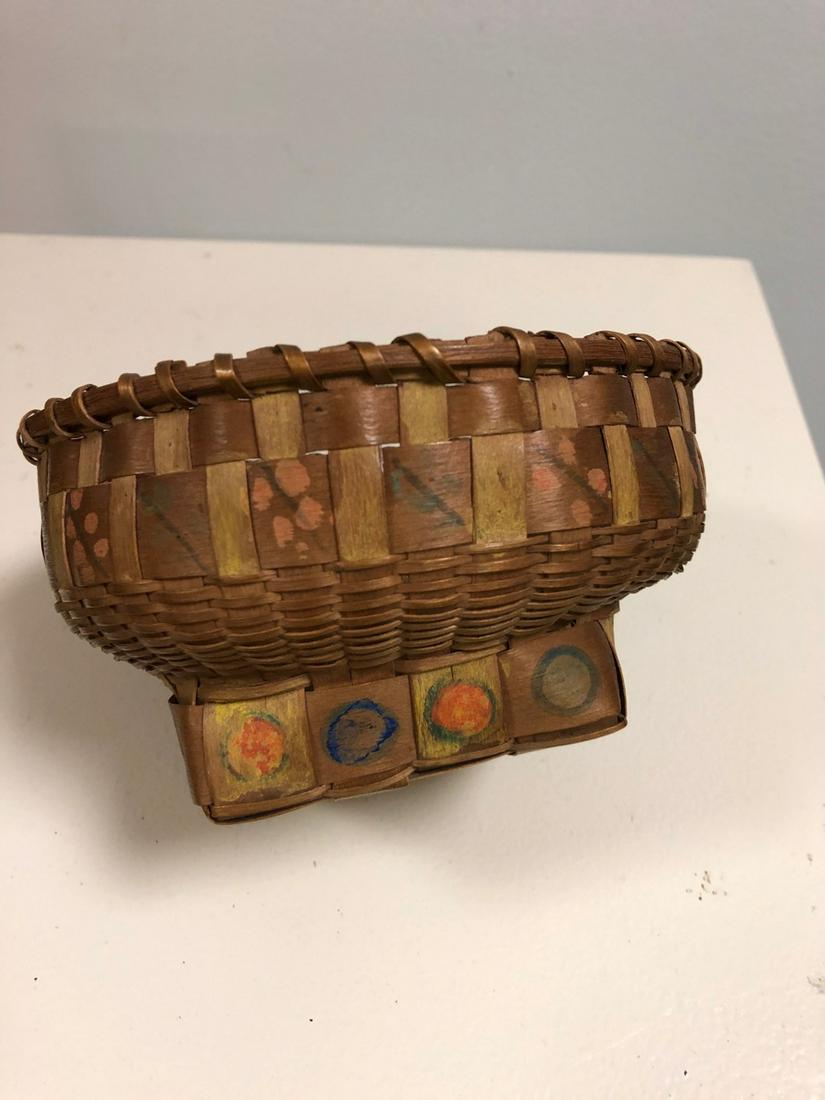 Hand Painted Decorated Small Indian Basket (1 of 3)