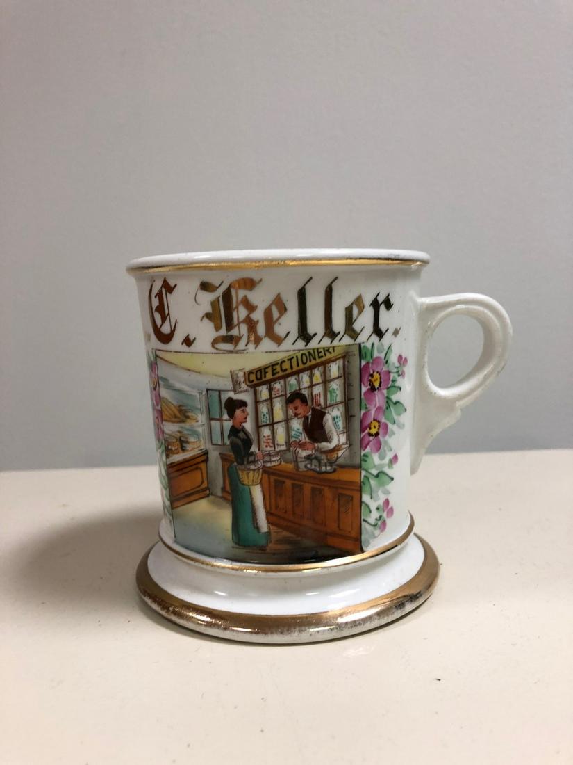 Barber Shop Mug With Confectionary Scene C.1900 (1 of 3)