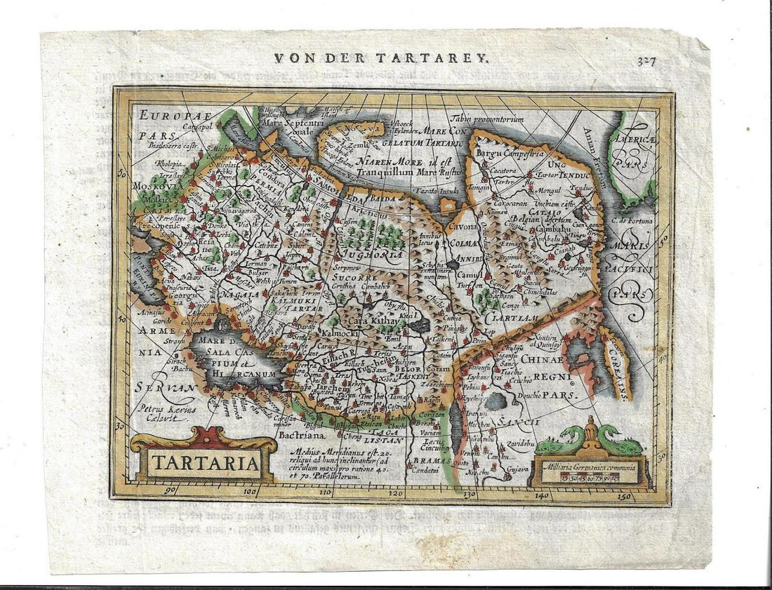 17th C Handcolored Map of Tartaria (1 of 1)