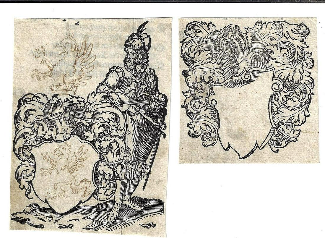 Two 16th C Bookplate Shields after De Bry (1 of 1)