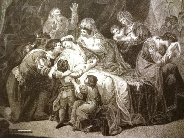 c1800 Engraving Morte d' Eleonora di Castiglia (1 of 3)