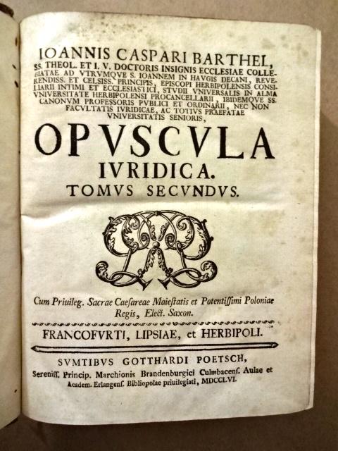 1756 Opscula Juridica Leather Law Book (1 of 3)