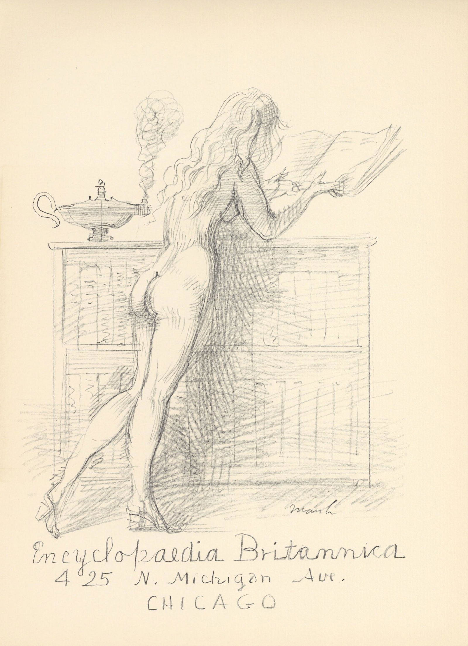 Reginald Marsh original lithograph: Medium: original lithograph. This lithograph is from the rare 1954 "Improvisations" portfolio, published by the Artists Equity Association of New York on the occasion of the 1954 Spring Fantasia Masqu