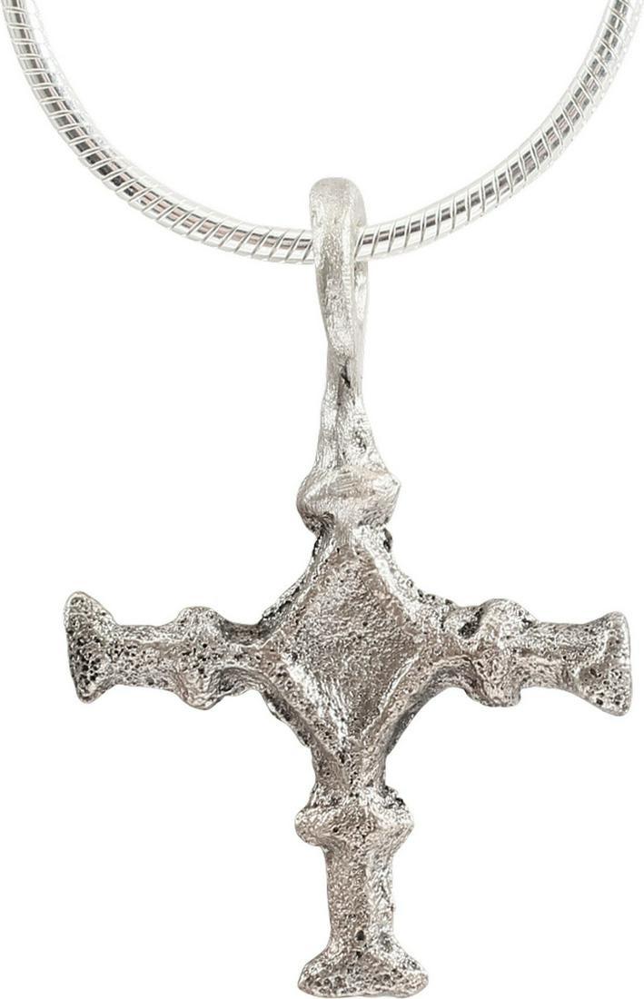 FINE MEDIEVAL CHRISTIANCONVERT’S CROSS C.1100 AD.: The emergence from the Dark Ages is embodied in the rise to power of the Frankish King, Charlemagne in 768 (founder of the Holy Roman Empire after 800) followed by conquering southern Europe from Fran