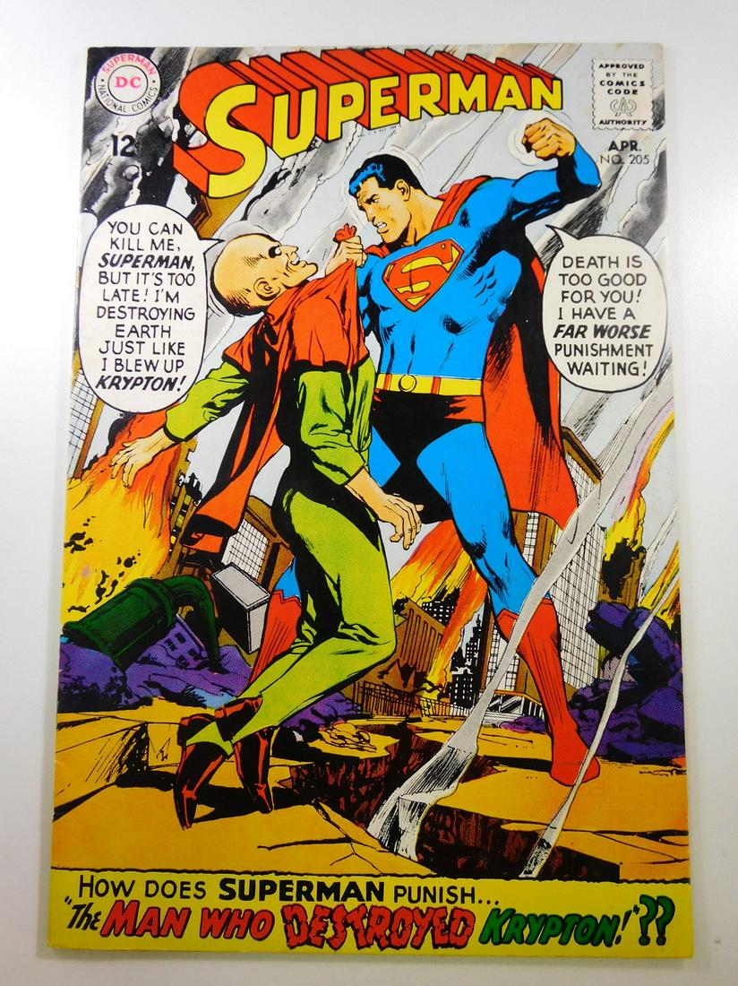 Superman #205: No Reserve! Superman #205. FN/VF Shipping: Individual Comics: Flat-rate of $9.99 (1-8 comics) or $19.99 (9+ comics) to anywhere within the contiguous U.S. International: Foreign shipping rates are det