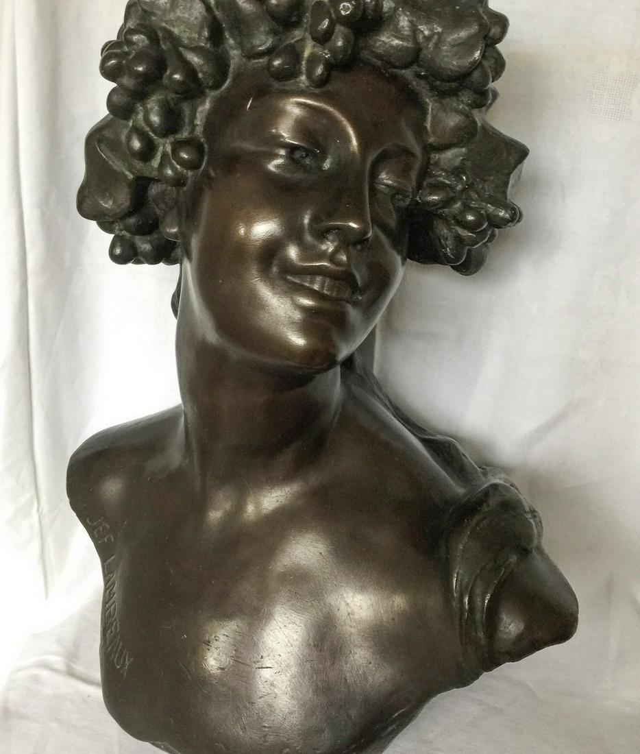 Patinated bronze Statue made by Jef Lambeaux with stamp: Title: Patinated bronze Statue made by Jef Lambeaux with stamp Description: Jef Lambeaux or Josef Lambeaux (14 January 1852 - 5 June 1908) was a Belgian sculptor who worked during the late 19th centur