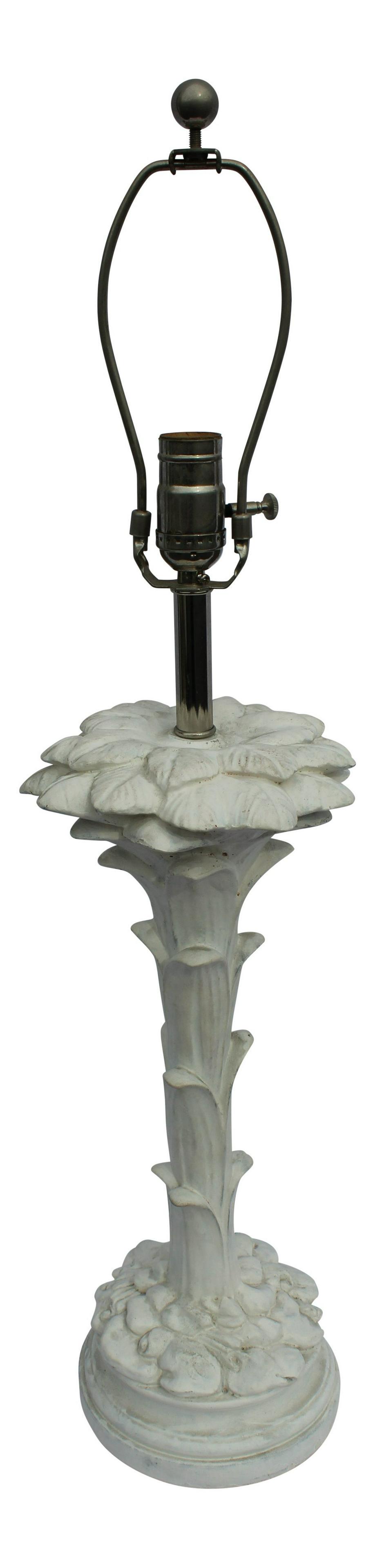 Palm Tree Lamp in Style of Sirmos Serge Roche: Title: Palm Tree Lamp in Style of Sirmos Serge Roche DIMENSIONS: 6"W × 6"D × 29"L STYLES: Mid-Century Modern PERIOD: 2000 - 2009 ITEM TYPE: Vintage, Antique or Pre-owned MATERIALS: Paint CONDITION: