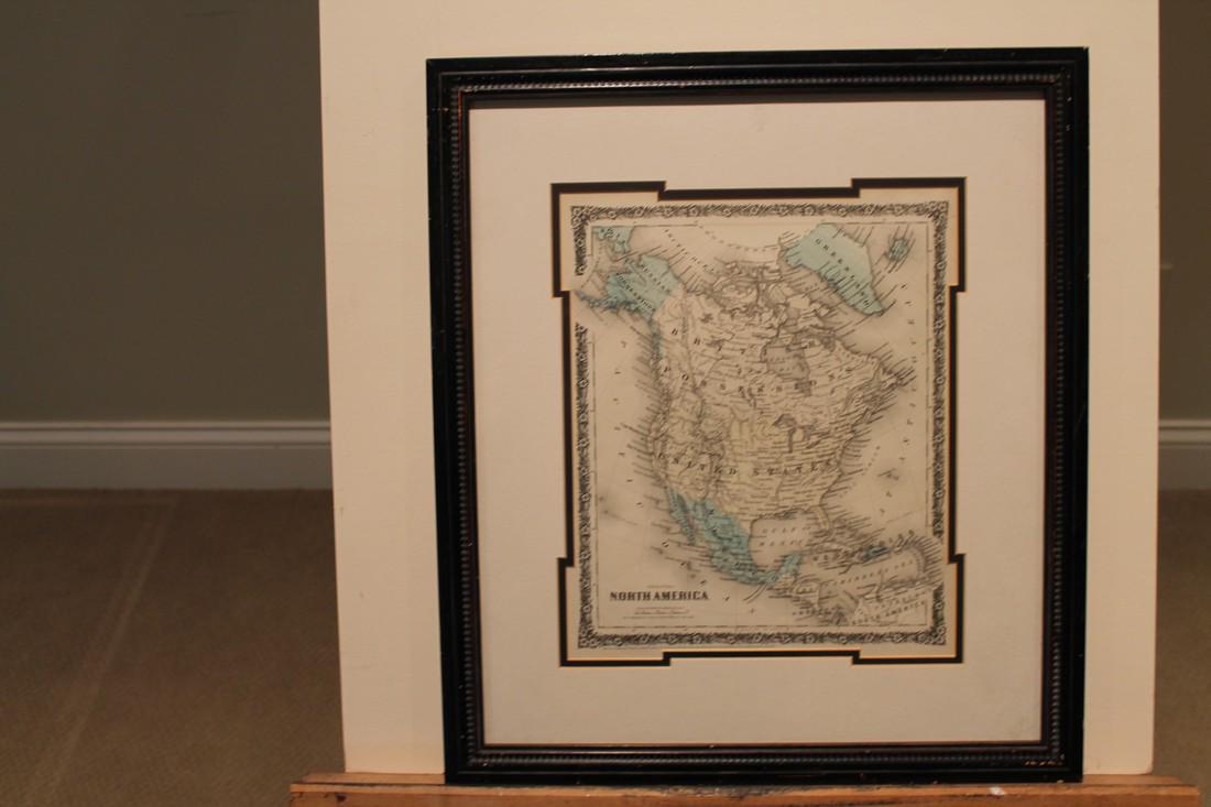1858 Framed Map of North America (1 of 3)