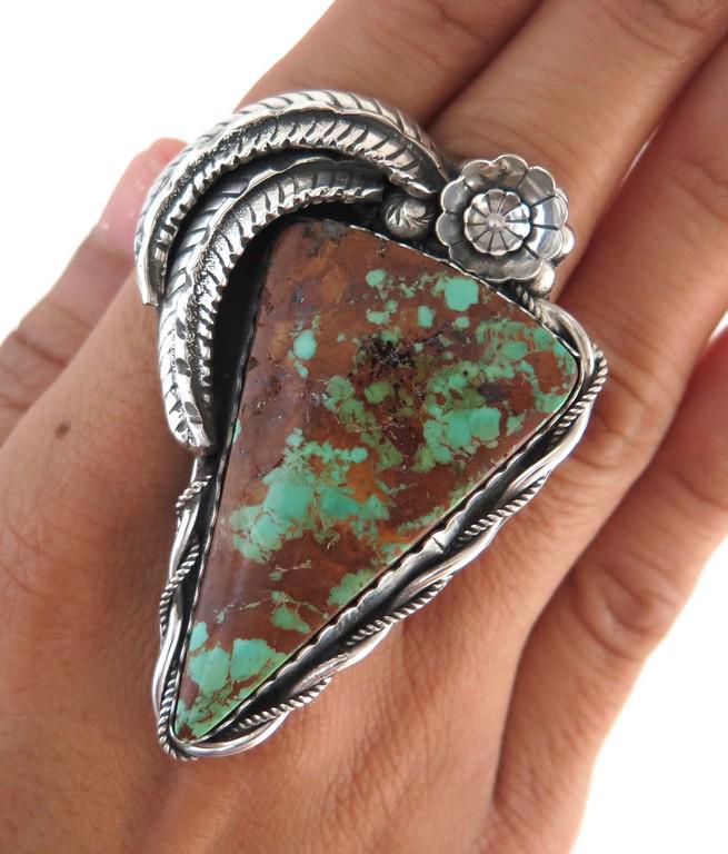 EPIC 40 G Sterling Silver & Turquoise Ornate Ring (1 of 10)