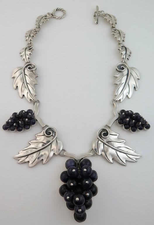 Big 200g Sterling Silver & Amethyst Grape Necklace (1 of 8)