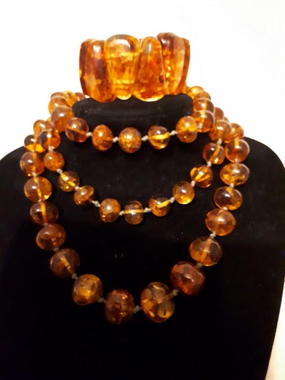 Vintage Large Amber Beads Necklace and Bracelet (1 of 5)