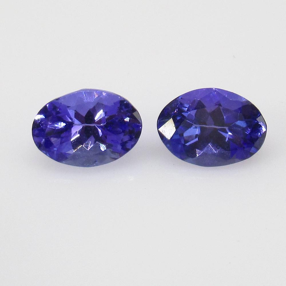 1.51 Ct Natural Tanzanite Oval Pair (1 of 2)