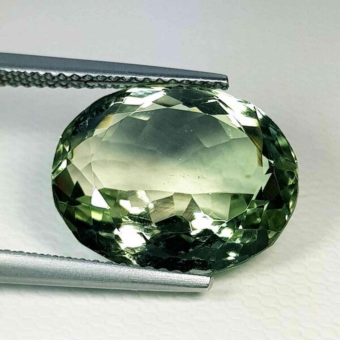 11.20 ct Natural Green Amethyst Oval Cut (1 of 6)