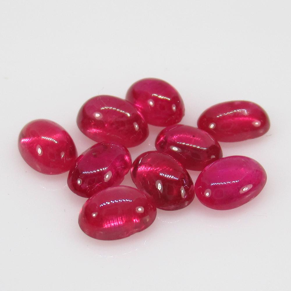 7.42 Ct Natural 10 Red Ruby Oval Set (1 of 2)