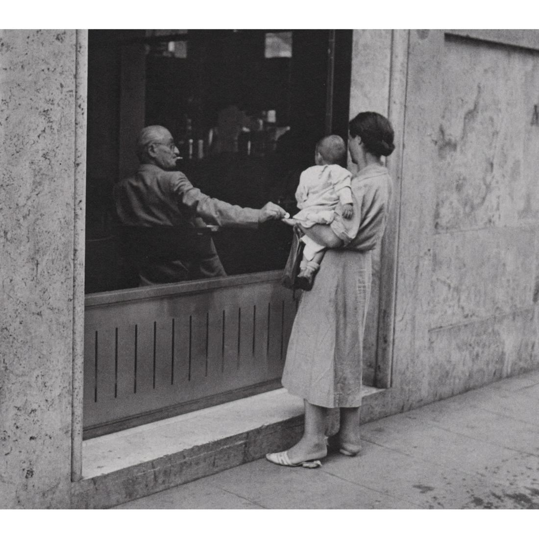 RUTH ORKIN - Woman begging, Rome: Artist: RUTH ORKIN Print Title: Woman begging, Rome Medium: Sheet-fed Gravure Printing Date: 1980's Printed in the USA Image Size approx: 6 X 6.75 inches Ruth Orkin (1921-1985) was an American photogr