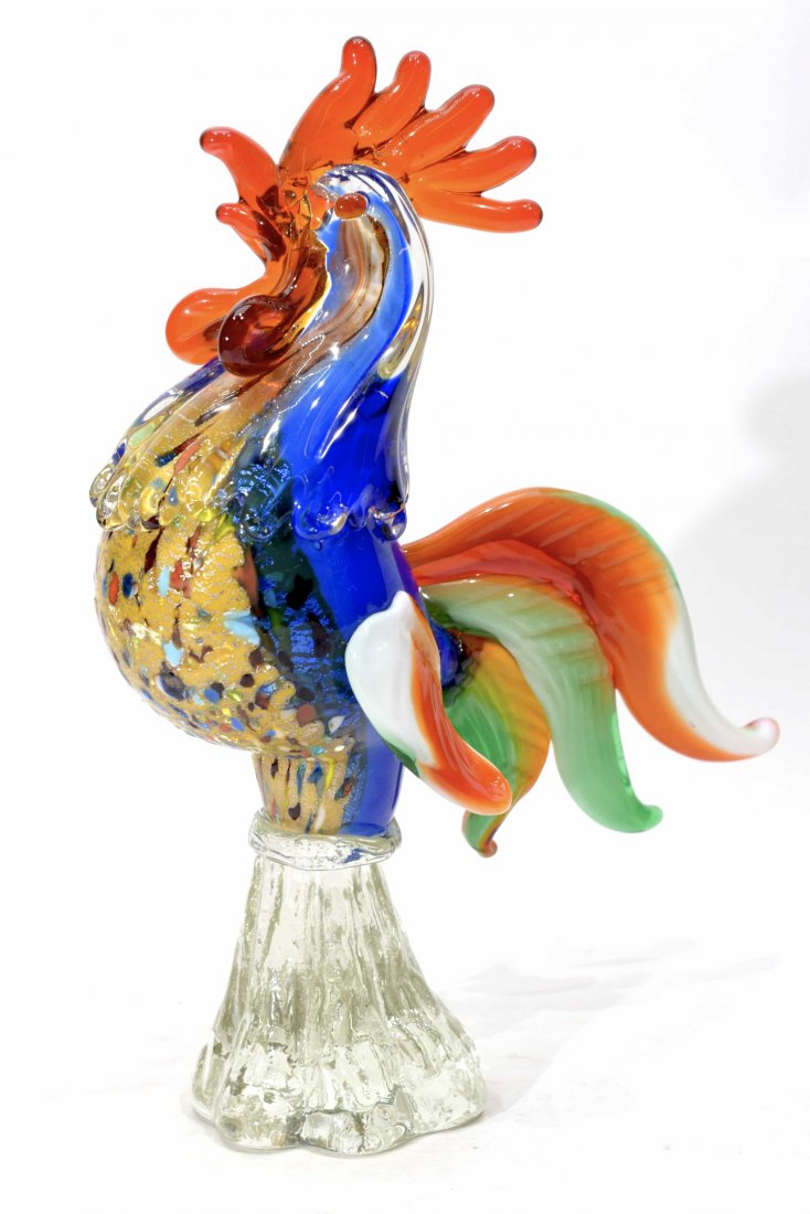 Murano glass Gaul signed: Title: Murano glass Gaul signed Date/Period: 2019 Origin: Murano Dimension: 20 x 14,5 cm 540 grams Material: glass Maker: Vetreria Fratelli Pitau Description: Murano glass gaul multicolor , made by gl