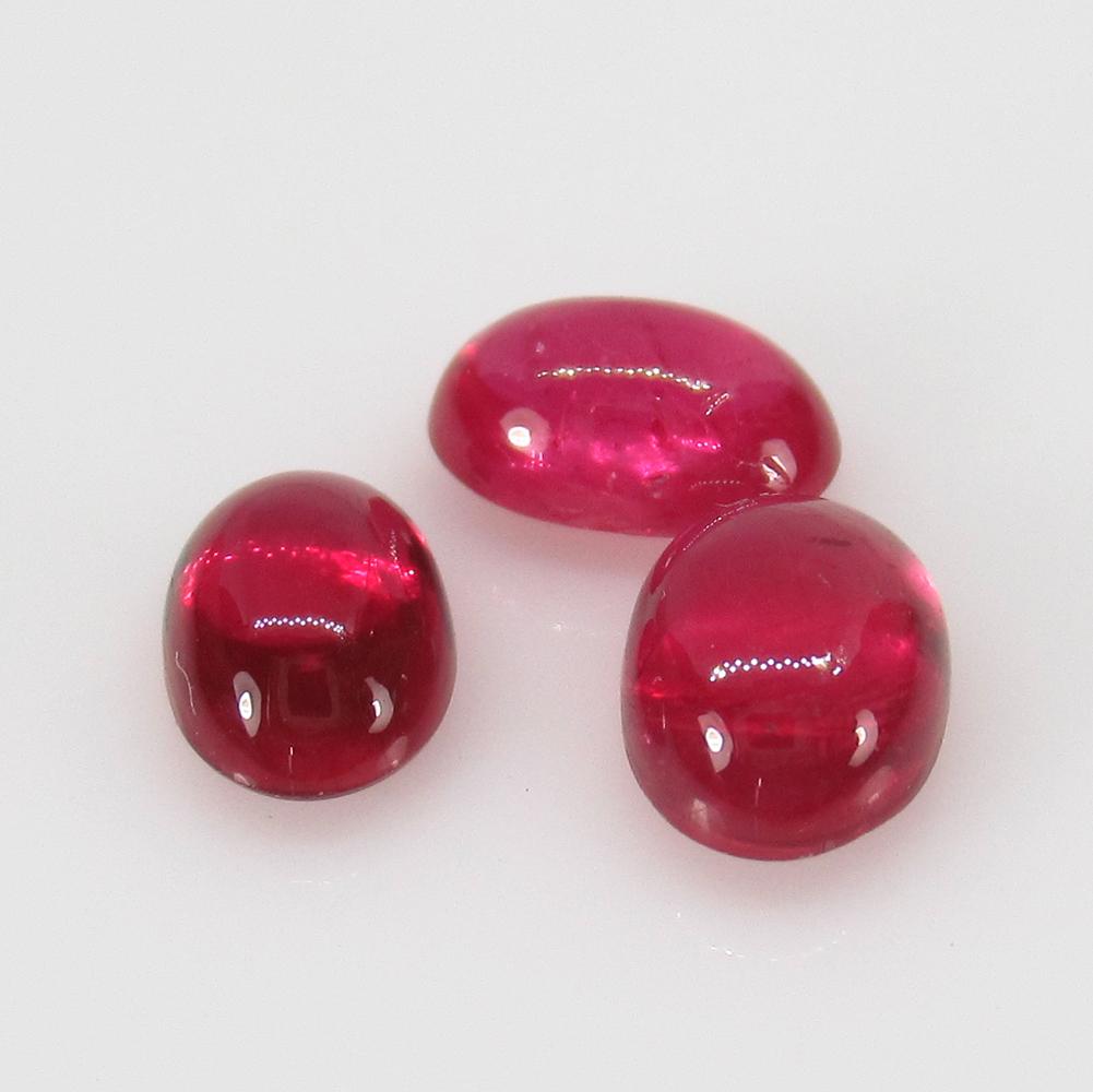 3.51 Ct Natural 3 Red Ruby Oval Set (1 of 2)