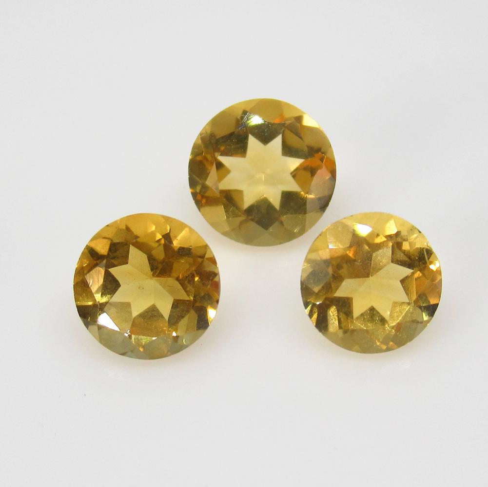 4.33 Ct Natural 3 Yellow Citrine Round Set (1 of 2)