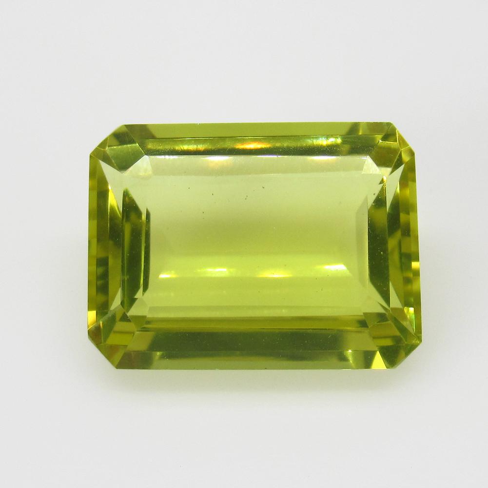 10.46 Ct Natural Lemon Quartz Octagon Cut: No Reserve! Title: 10.46 Ct Natural Lemon Quartz Octagon Cut Stone Clarity: VVS Gemstones: Natuarl Lemon Quartz Carat Weights: 10.46 Size/Dimensions: 16.00 x 12.00 x 7.00 mm Additional Information: To