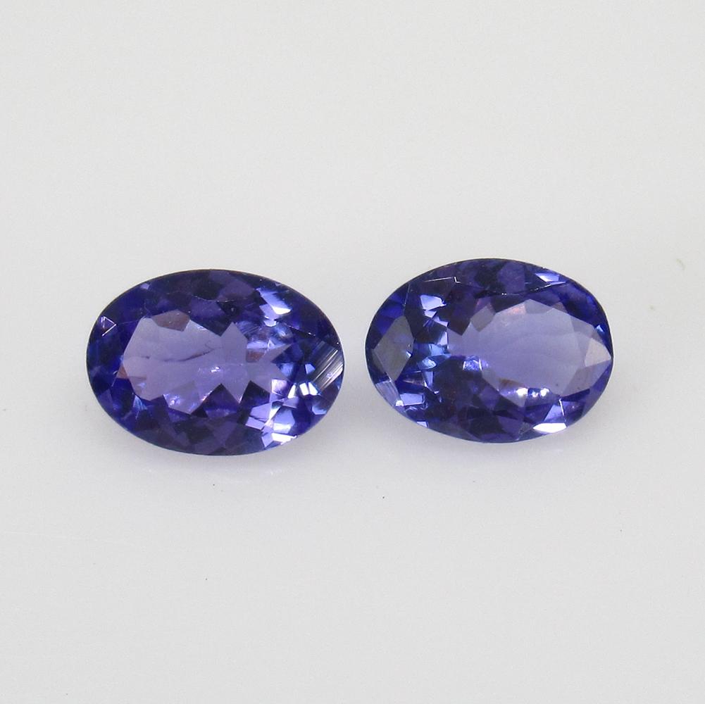 1.44 Ct Natural Tanzanite Oval Pair (1 of 2)