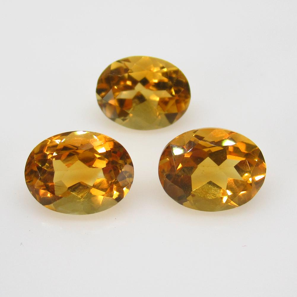 5.93 Ct Natural 3 Yellow Citrine Oval Set (1 of 2)