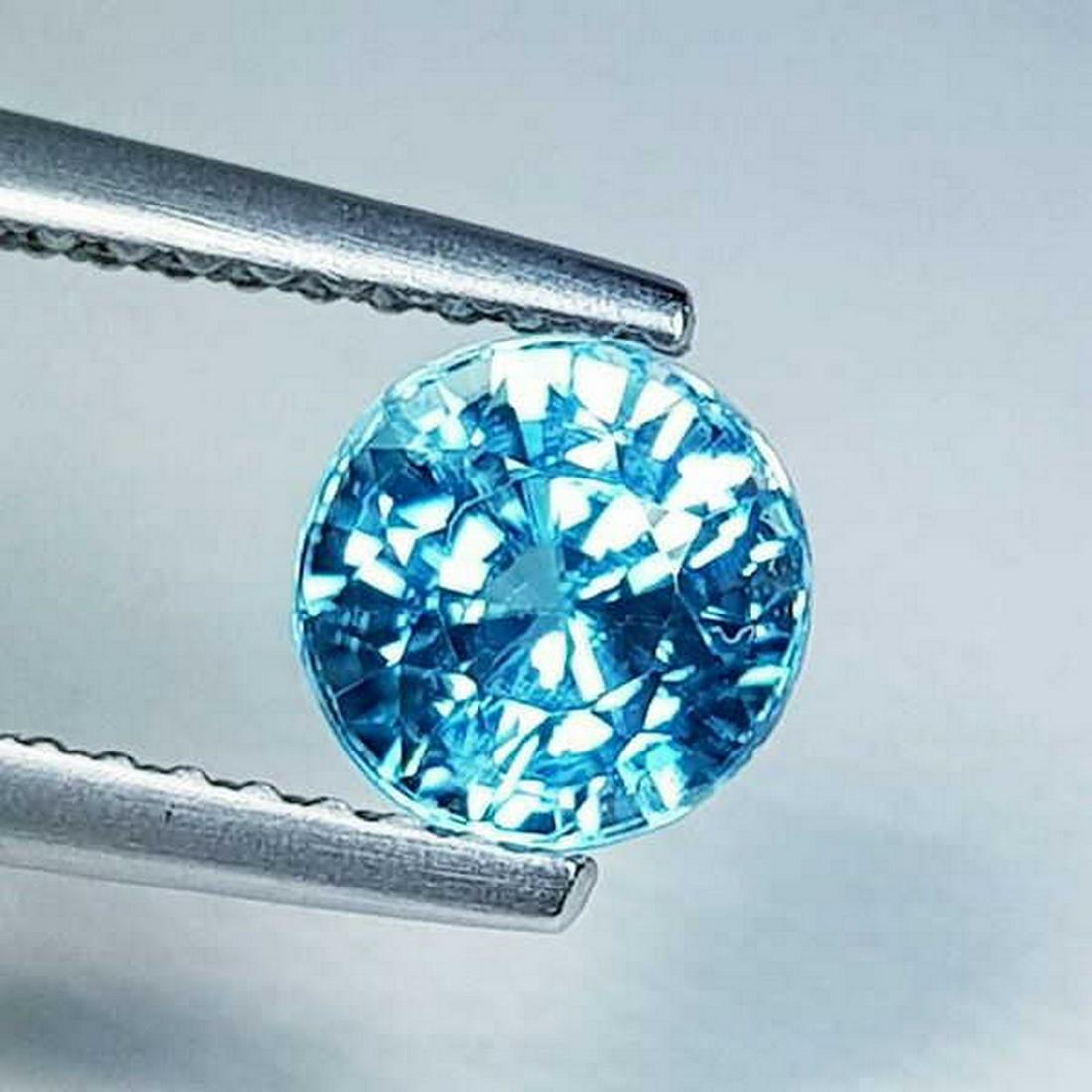 1.66 ct Natural Blue Zircon Round Cut (1 of 6)