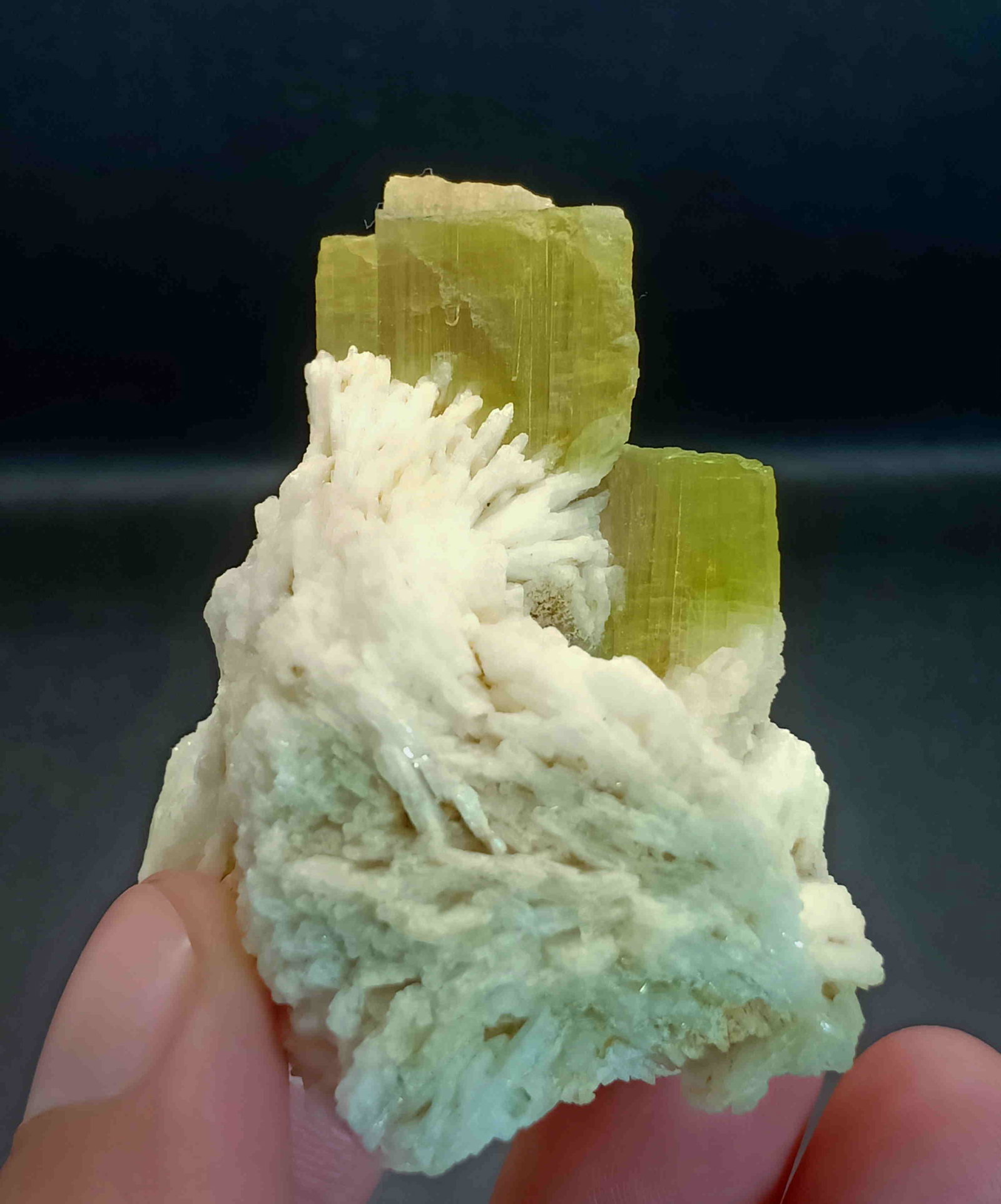 66 Gram Very Beautiful Natural Tourmaline With Albite: Title: 66 Gram Very Beautiful Natural Tourmaline With Albite Specimen Treatment: Natural Gemstones: Tourmaline Weight: 66 Gram Size/Dimensions: 54x39x30 mm Origin: Pakistan Reserve: $15.00 Shipping: