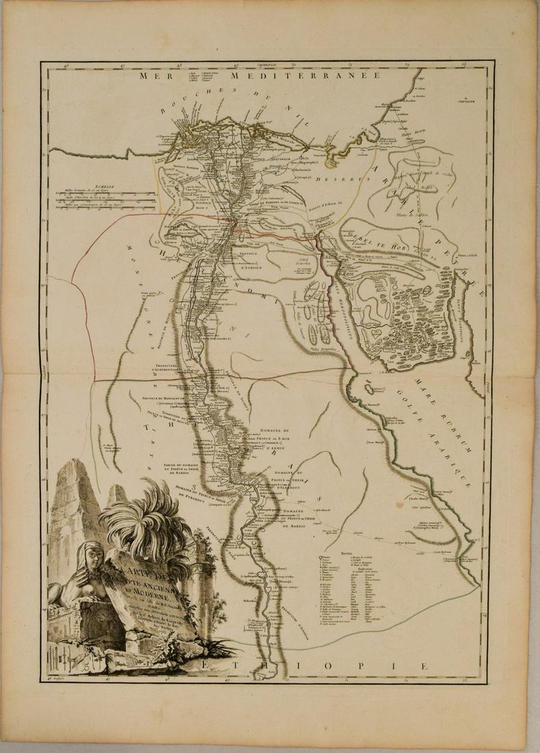 1753 Robert de Vaugondy Map of Egypt -- Carte de (1 of 1)