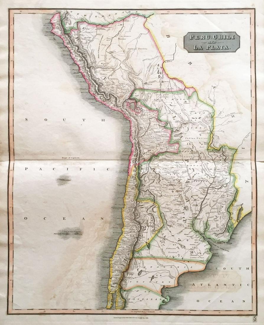 Thomson: Double-page map of Peru, Chile & Argentina (1 of 1)